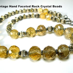 REAL Faceted Rock Crystal Graduated Bead Necklace with Sterling Silver, Semi Precious Quartz Crystal Mineral Beads,  OOAK by Rachelle Starr
