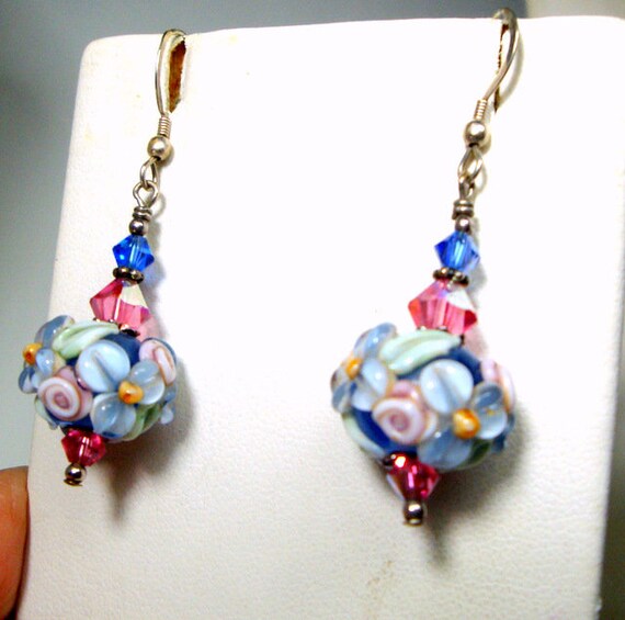 Hand blown glass sale earrings