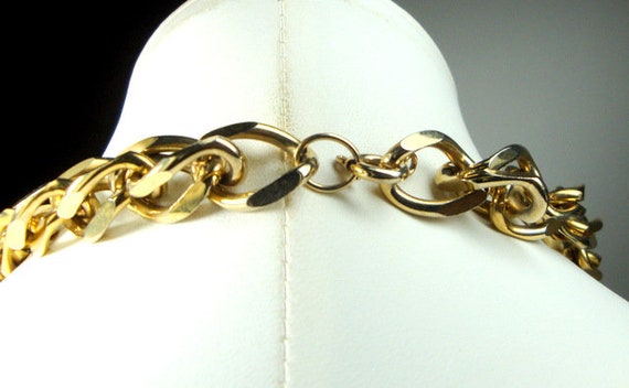 Chunky Gold Double Chain Linked Necklace,  Metro … - image 6