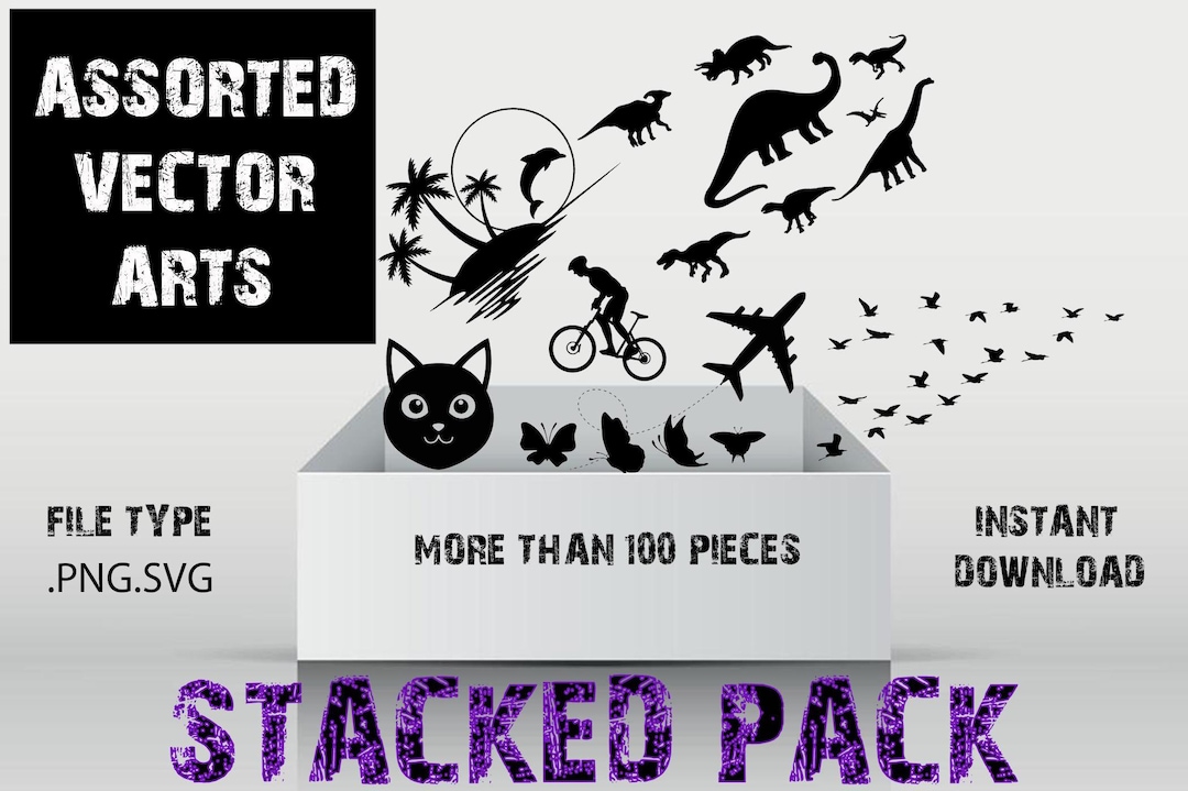 Stackable Vector Stacked Assorted Vector Pack - Etsy