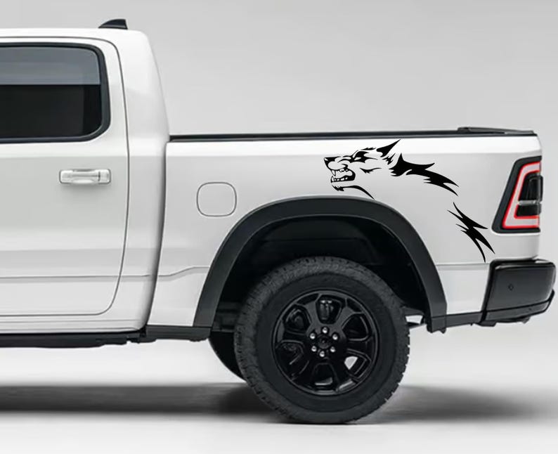 Wolf pick up truck decal universal