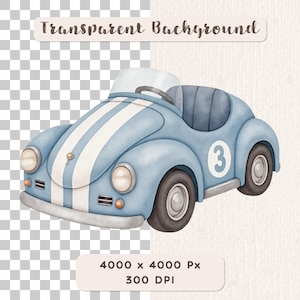 Watercolor Blue Racing Clipart Bundle, Blue Race Car Clipart, Baby Boy ...