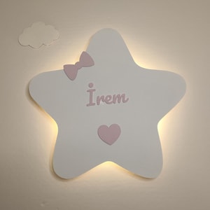 Star Nursery Decor – Personalized Star Wall Lamp, Kids Night Light, Nursery Wall Lamp, Baby Room Decor, Baby Shower Gift