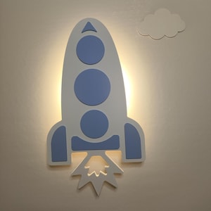 Rocket Nursery Decor – Rocket Wall Lamp, Kids Night Light, Nursery Wall Lamp, Baby Room Decor, Baby Shower Gift