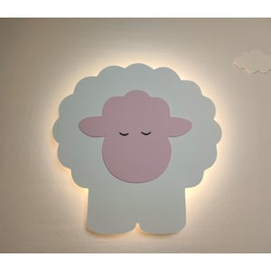 Sheep Nursery Decor – Sheep Wall Lamp, Kids Night Light, Nursery Wall Lamp, Baby Room Decor, Baby Shower Gift