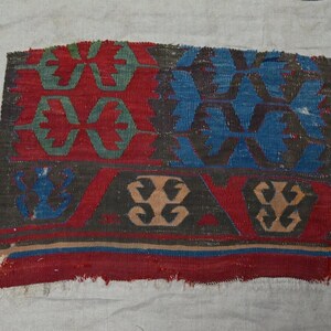 Anatolian antique kilim fragment-130 Year Old