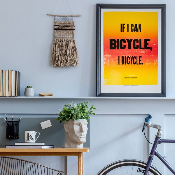 Si je peux faire du vélo, je fais du vélo Letterpress Print