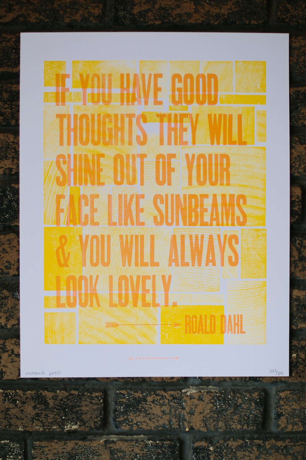Roald Dahl Letterpress Quote 14 x 18 Etsy