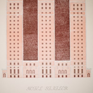 Hotel Statler Letterpress Architecture Print - Etsy
