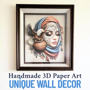 Decorazione da Parete 3D in Carta Fatta a Mano – Scultura di Carta a Strati – Stile Shadow Box – Regalo Unico per la Casa