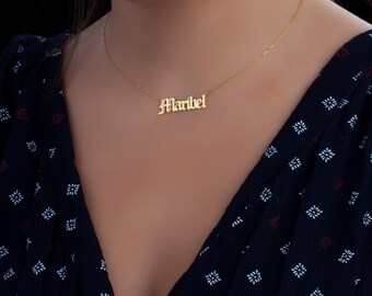Collana con nome personalizzato: grazioso ciondolo in oro 14 carati o argento sterling