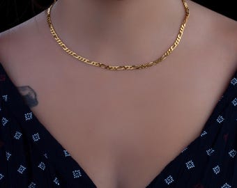 Delicata collana a catena cubana: oro 14 carati o argento sterling