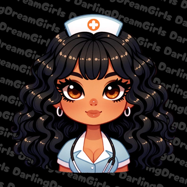 Cute Latina Nurse Girl PNG, Design, Instant Download, Digital Design - Etsy