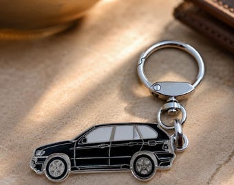 BMW X5 Classic Car Keychain, Enamel Metal, Collectible, Gift for Car Lovers and Collectors.