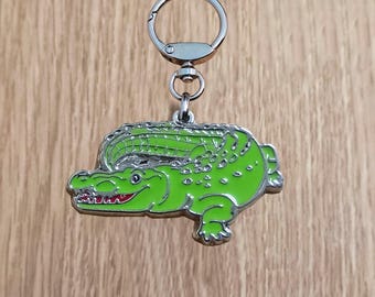 Crocodile Metal Keychain, Color Enamel Keyring, Cartoon boy Keychain Gift, Retro Classic Flat Lightweight Metallic Keychain