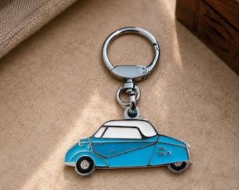 Messerschmitt KR Classic Car Keychain, Enamel Metal, Collectible, Gift for Car Lovers and Collectors.