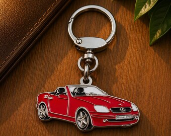 Mercedes SLK Classic Car Keychain, Enamel Metal, Collectible, Gift for Car Lovers and Collectors.