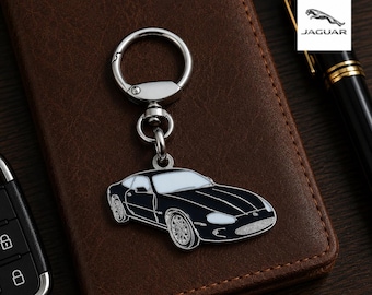 Jaguar XKR Classic Car Keychain, Enamel Metal, Collectible, Gift for Car Lovers and Collectors.