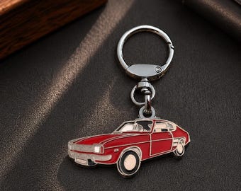 Ford Capri Classic Car Keychain, Enamel Metal, Collectible, Gift for Car Lovers and Collectors.
