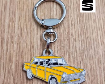Seat 1500 colour Keychain, Classic Car Pendant, Metal Enamel Keychain, Retro Automotive Collectable Keychain Gift, Car Lover Gift Keychain
