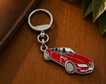 BMW Z3 Classic Car Keychain, Enamel Metal, Collectible, Gift for Car Lovers and Collectors.