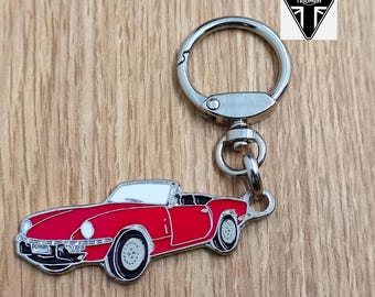 Triumph Spitfire Keychain, Classic Car Pendant, Metal Enamel Keychain, Retro Automotive Collectable Keychain Gift, Car Lover Gift Keychain