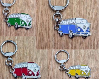 Van Transporter Keychain, Classic Car Pendant, Metal Enamel Keychain, Retro Automotive Collectable Keychain Gift, Car Gift Keychain