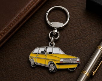 Ford Fiesta Classic Car Keychain, Enamel Metal, Collectible, Gift for Car Lovers and Collectors.