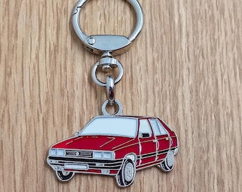 Car R-11 red , Keychain, Classic Car Pendant, Metal Enamel Keychain, Retro Automotive Collectable Keychain Gift, Car Lover Gift Keychain