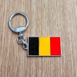 Belgium Flag Keychain, Metal US Flag Keychain, Patriotic USA Keychain Gift, American Flag Metal Keychain, Metallic Flag Enamel Gift