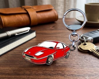Fiat Coupe Classic Car Keychain, Enamel Metal, Collectible, Gift for Car Lovers and Collectors.