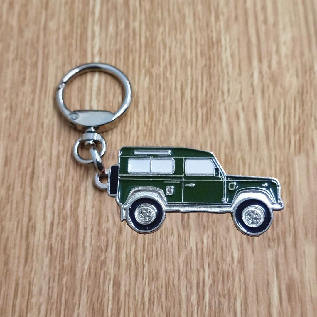 Land Rover Defender 3P Classic Car, Enamel Metal Keyring