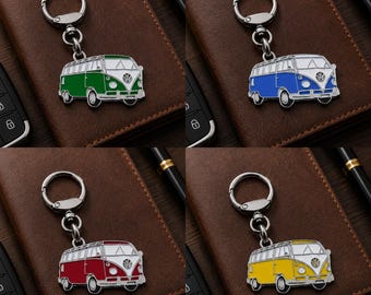Eurovan Transporter Classic Car Keychain, Enamel Metal, Collectible, Gift for Car Lovers and Collectors.