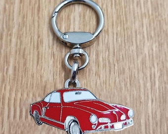 Carman Keychain, Classic Car Pendant, Metal Enamel Keychain, Retro Automotive Collectable Keychain Gift, Car Lover Gift Keychain