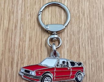 Golf Cabrio Keychain, Classic Pendant, Metal Enamel Keychain, Retro Automotive Collectable Keychain Gift, Car Lover Gift Keychain