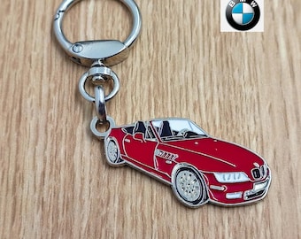 BMW Z3 Keychain, Classic Car Pendant, Metal Enamel Keychain, Retro Automotive Collectable Keychain Gift, Car Lover Gift Keychain