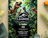 Editable Dinosaur Invitation, DInosaur Birthday Party Invitation, Dinosaur World Invite, T-Rex Party Invite, Jurassic 1st 3rd 5th Birthday