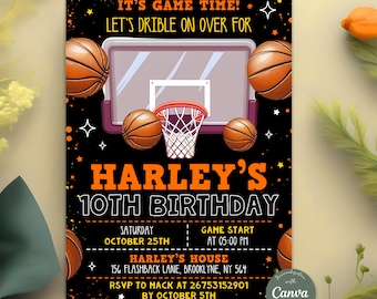 Basketball Birthday Invitation, Sports Birthday Party Invitation, Sport theme Party, Boy Birthday Invite, Instant Download