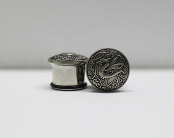 5/8" 16mm - Single Flare Silver Dragon Plugs