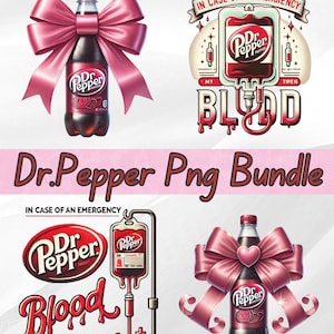 Dr Pepper Pink Bow png Bundle, Coquette png, Cute Pink Soda Drink png, Dr.Pepper png, Aesthetic Girly png, Soda Lover, Bundle Png Download