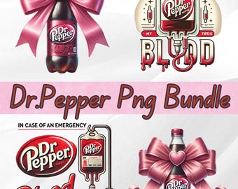 Dr Pepper Pink Bow png Bundle, Coquette png, Jolie boisson gazeuse rose png, Dr.Pepper png, Esthétique Girly png, Amateur de soda, Bundle Png Download