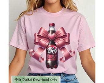 Dr Pepper Pink Bow PNG : Coquette Soda Lover Gift (téléchargement numérique)