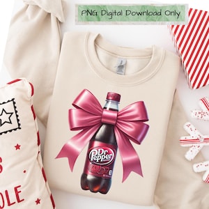 Dr Pepper Pink Bow png, Coquette png, Png Download, Cute Pink Soda Drink png, Dr.Pepper png, Dr Pepper Lover Gift, Soda Lover, Png File