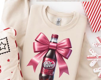Nœud rose Dr Pepper PNG : Coquette Soda Lover Design (téléchargement numérique)
