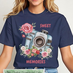 10 Vintage Floral Camera Clipart, Photo camera, Printable Watercolor clipart, High Quality PNG, Digital download, Paper craft, junk journals