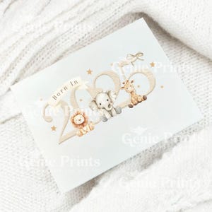 Caja de regalo magnética personalizada en blanco intenso, caja de regalo para recién nacido, cualquier nombre, caja de regalo para nacidos en 2025