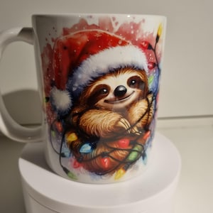 Faultier Design Weihnachtstasse - Perfekt für Ihre Morgenkaffee - Tasse, Trinkgefäß