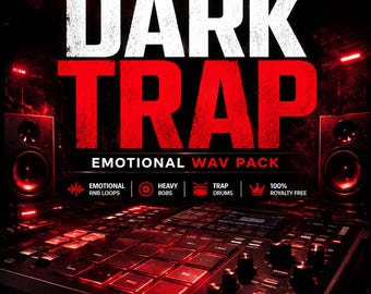 Dark Trap Sample Pack WAV Emotional RnB Loops 808 Drum Sounds