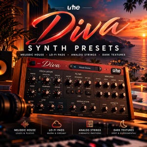 Presety Diva Synth dla Melodic House, Lo-Fi Pads, analogowych instrumentów smyczkowych i ciemnych tekstur