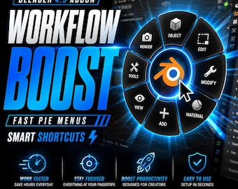 Blender Produktivität Addon Fast Pie Menüs Smart Shortcuts für Blender 4.5
